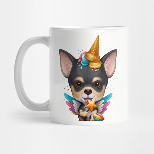 Tricolor Smooth Coat Chihuahua Ice Cream Unicorn by stonemask